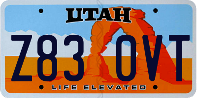 UT license plate Z830VT