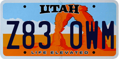 UT license plate Z830WM