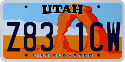 UT license plate Z831CW