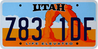 UT license plate Z831DF