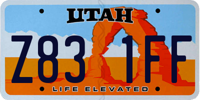 UT license plate Z831FF