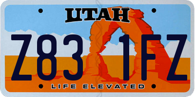 UT license plate Z831FZ