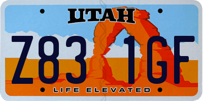 UT license plate Z831GF