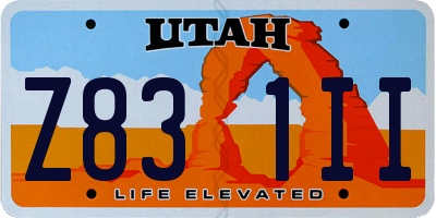 UT license plate Z831II