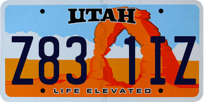 UT license plate Z831IZ
