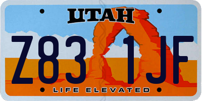 UT license plate Z831JF