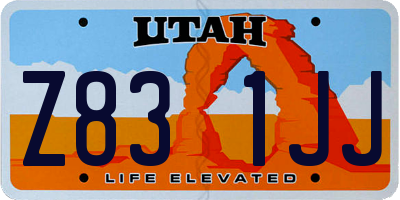 UT license plate Z831JJ