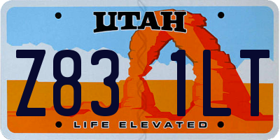 UT license plate Z831LT