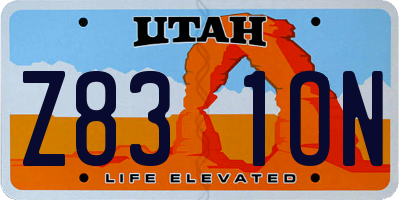 UT license plate Z831ON