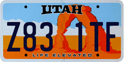 UT license plate Z831TF