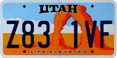 UT license plate Z831VF