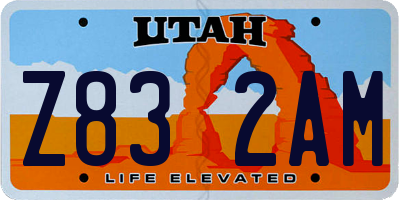UT license plate Z832AM