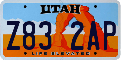 UT license plate Z832AP