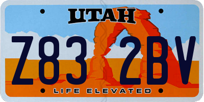 UT license plate Z832BV