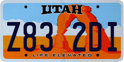 UT license plate Z832DI