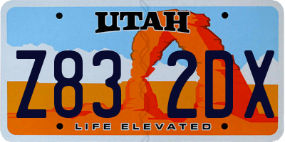 UT license plate Z832DX