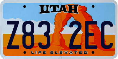 UT license plate Z832EC