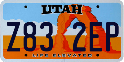 UT license plate Z832EP