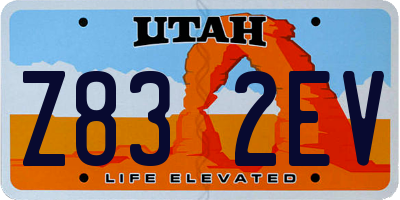 UT license plate Z832EV
