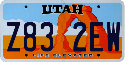 UT license plate Z832EW