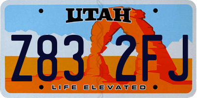 UT license plate Z832FJ