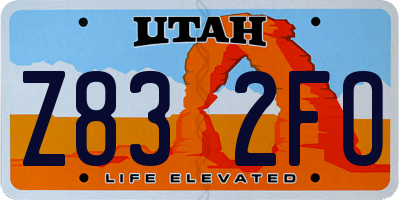 UT license plate Z832FO