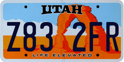 UT license plate Z832FR