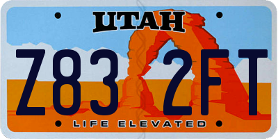 UT license plate Z832FT