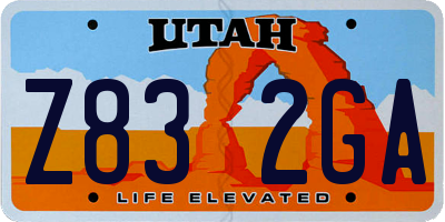 UT license plate Z832GA