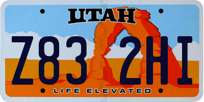 UT license plate Z832HI