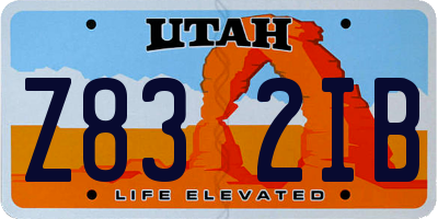 UT license plate Z832IB