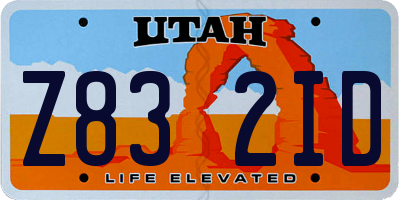 UT license plate Z832ID
