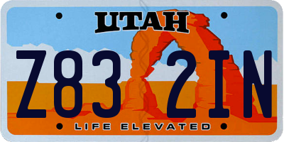 UT license plate Z832IN
