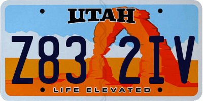 UT license plate Z832IV