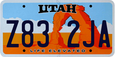 UT license plate Z832JA