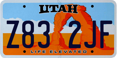 UT license plate Z832JF