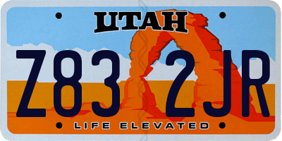 UT license plate Z832JR
