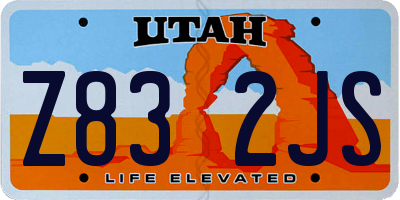 UT license plate Z832JS
