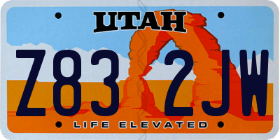 UT license plate Z832JW