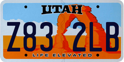 UT license plate Z832LB