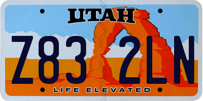 UT license plate Z832LN