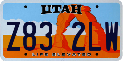 UT license plate Z832LW
