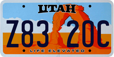 UT license plate Z832OC