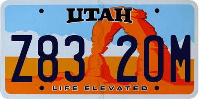 UT license plate Z832OM