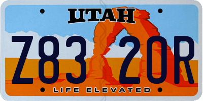 UT license plate Z832OR