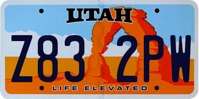 UT license plate Z832PW