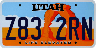 UT license plate Z832RN