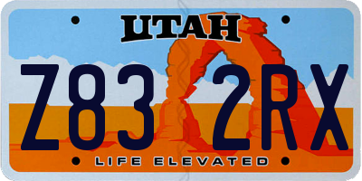 UT license plate Z832RX