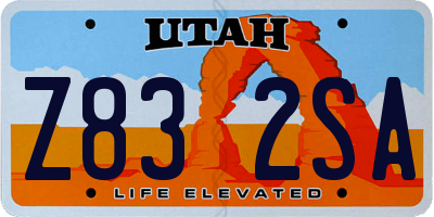 UT license plate Z832SA