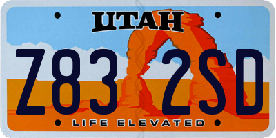 UT license plate Z832SD